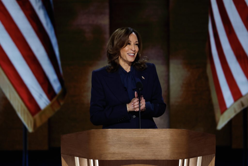 Kamala Harris em campanha para as eleições de 2024 